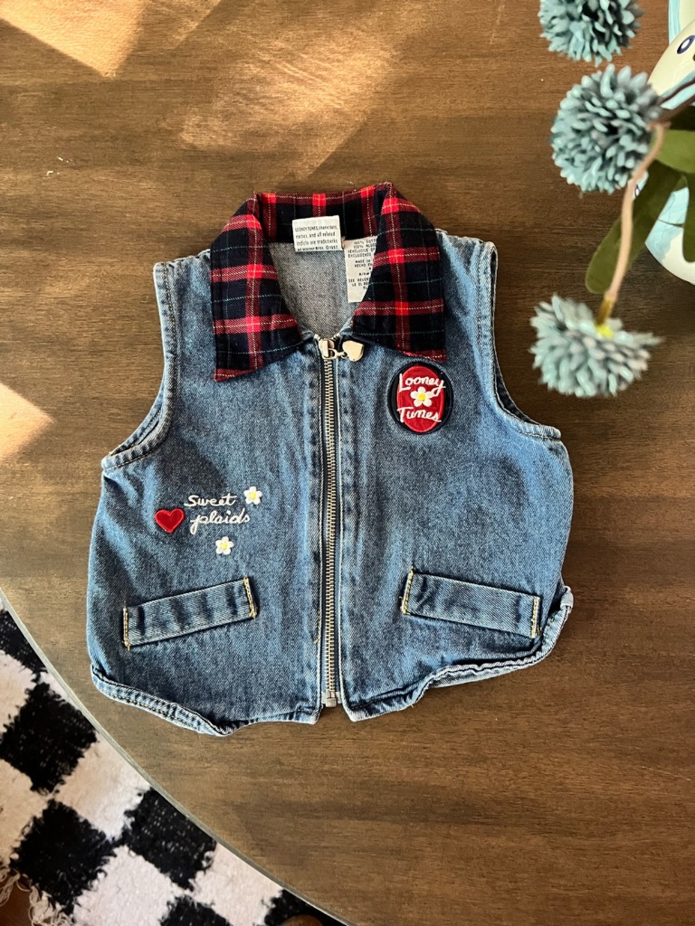 Vintage Looney Tunes 4T Tweety Bird Denim Vest